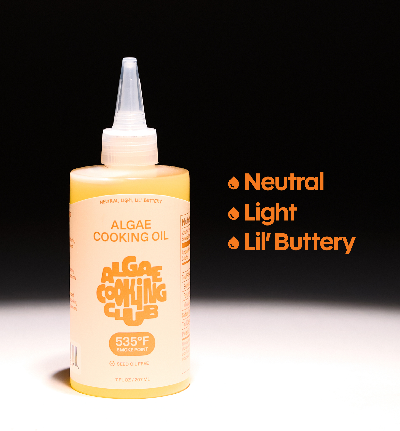 Algae Cooking Club Algae Cooking Oil 7 fl oz squeeze bottle with 535°F smoke point, seed oil free
