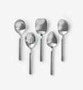 Misen 5-piece stainless steel kitchen utensil set with spoons, slotted spoon, and spatula
